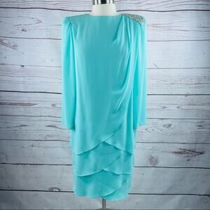 Ursula of Switzerland dress with sequin beaded shoulder